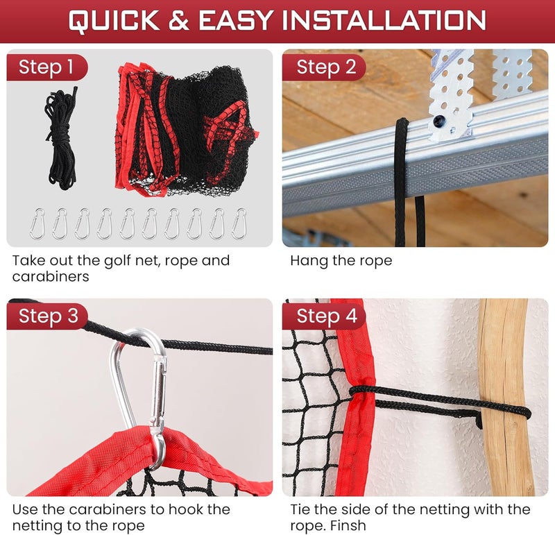 FRANKTECH Golf Netting, 10ft, 15ft, 20ft Sports Netting - Heavy Duty High Impact Multi-Sport Practice Net for Golf, Baseball, Soccer, Hockey, Lacrosse, Backyard Driving & Training Barrier - Image 3